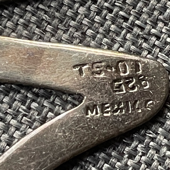 Vintage Sterling Silver 925 Zig Zag Modernist Taxco Mexo Pendant Pin Brooch - Picture 5 of 10